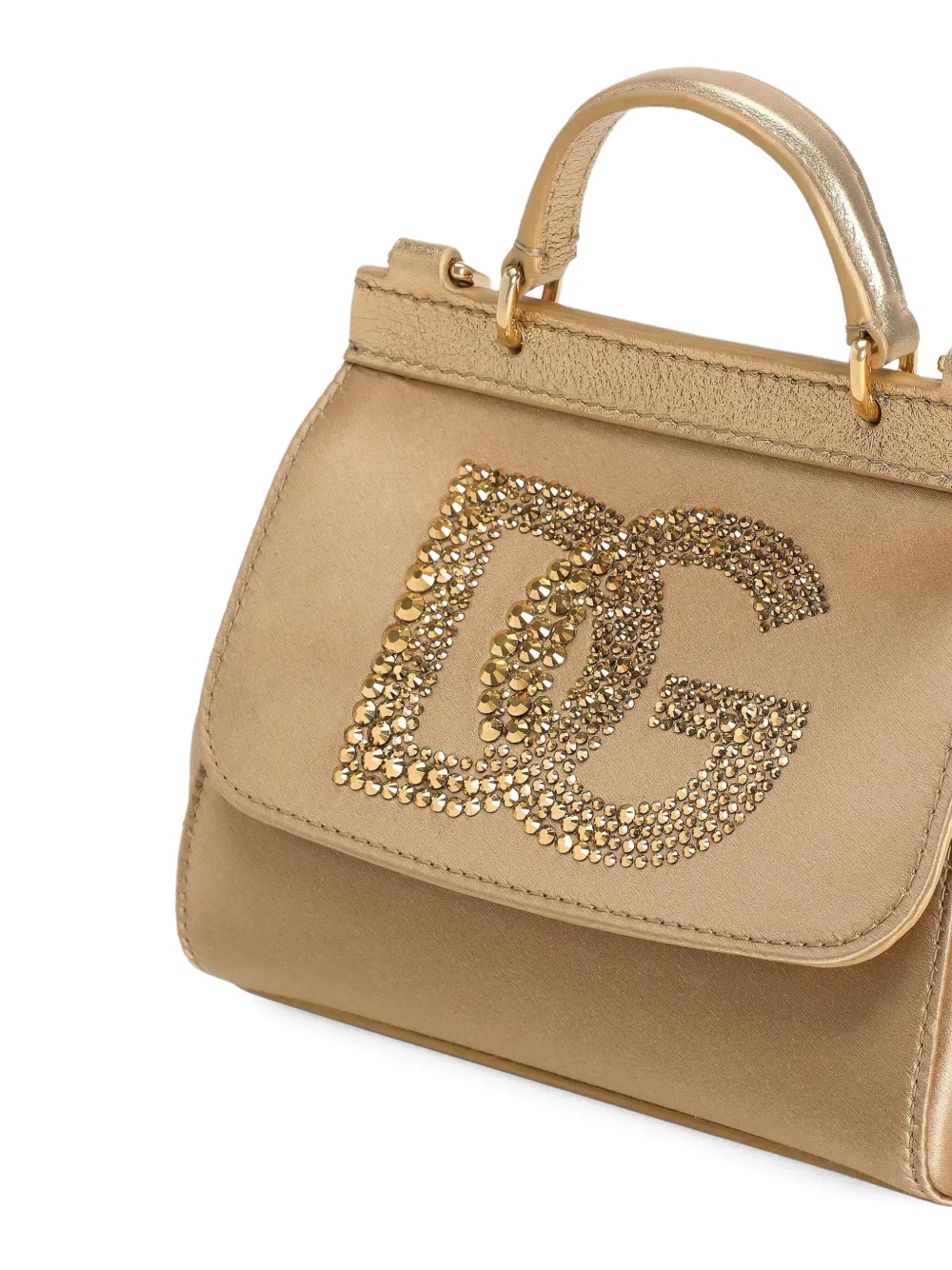 Dolce & Gabbana Kids Schoudertas verfraaid met kristallen Goud