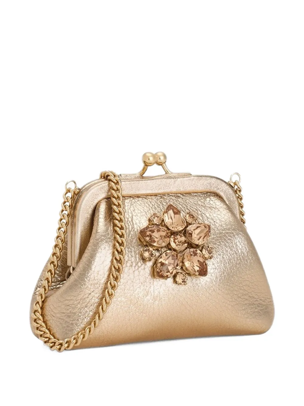 Dolce & Gabbana Kids Satijnen schoudertas verfraaid met kristallen Goud
