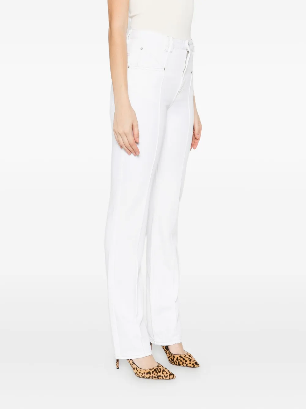 Isabel Marant Cotton Straight Jeans In White
