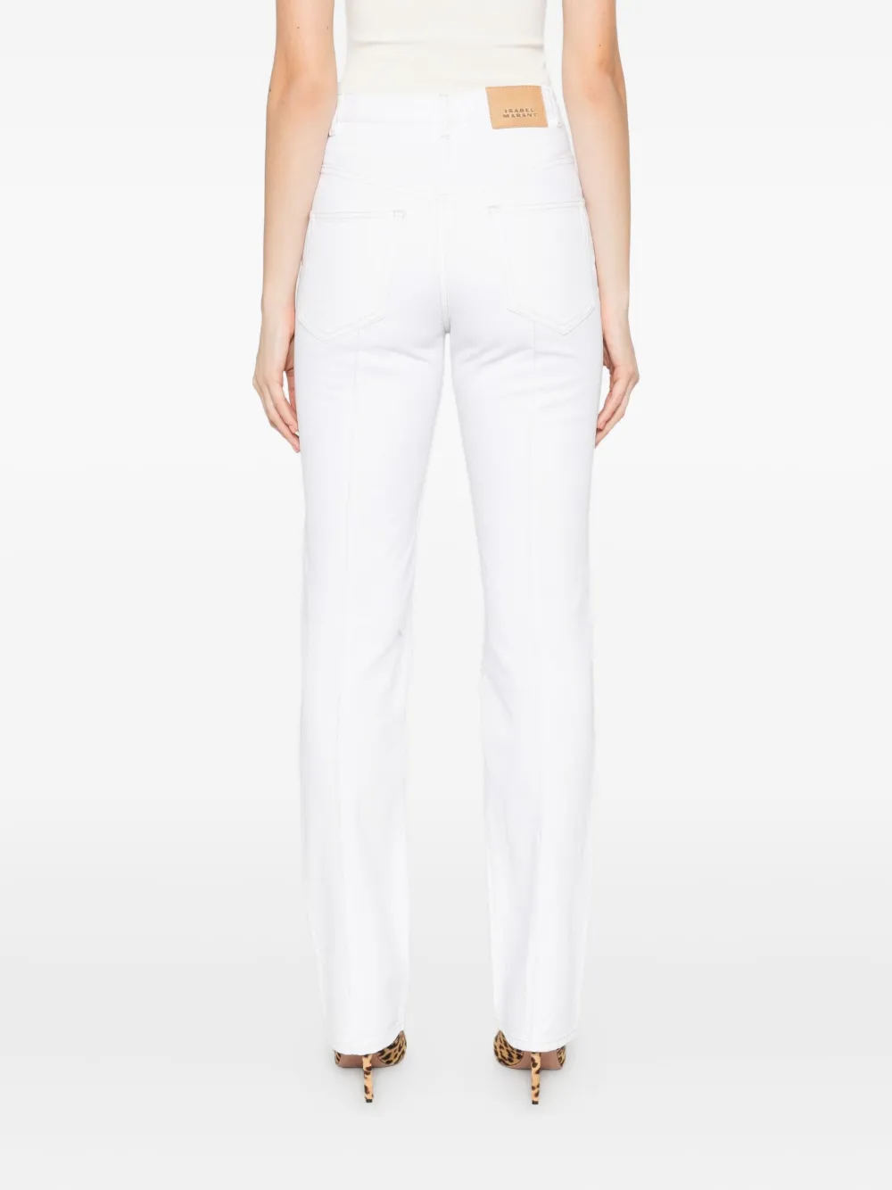 Isabel Marant Cotton Straight Jeans In White