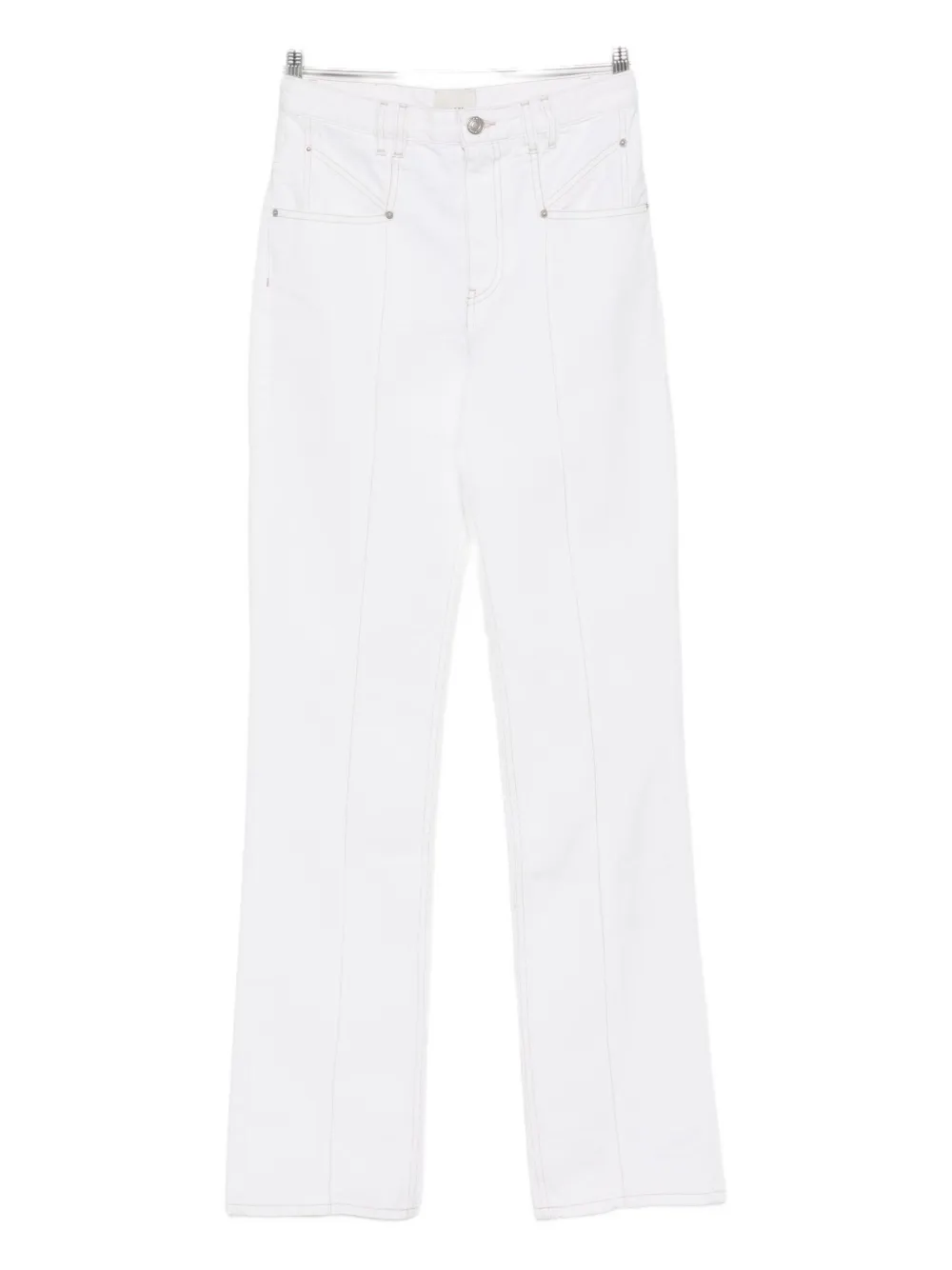 Isabel Marant Cotton Straight Jeans In White