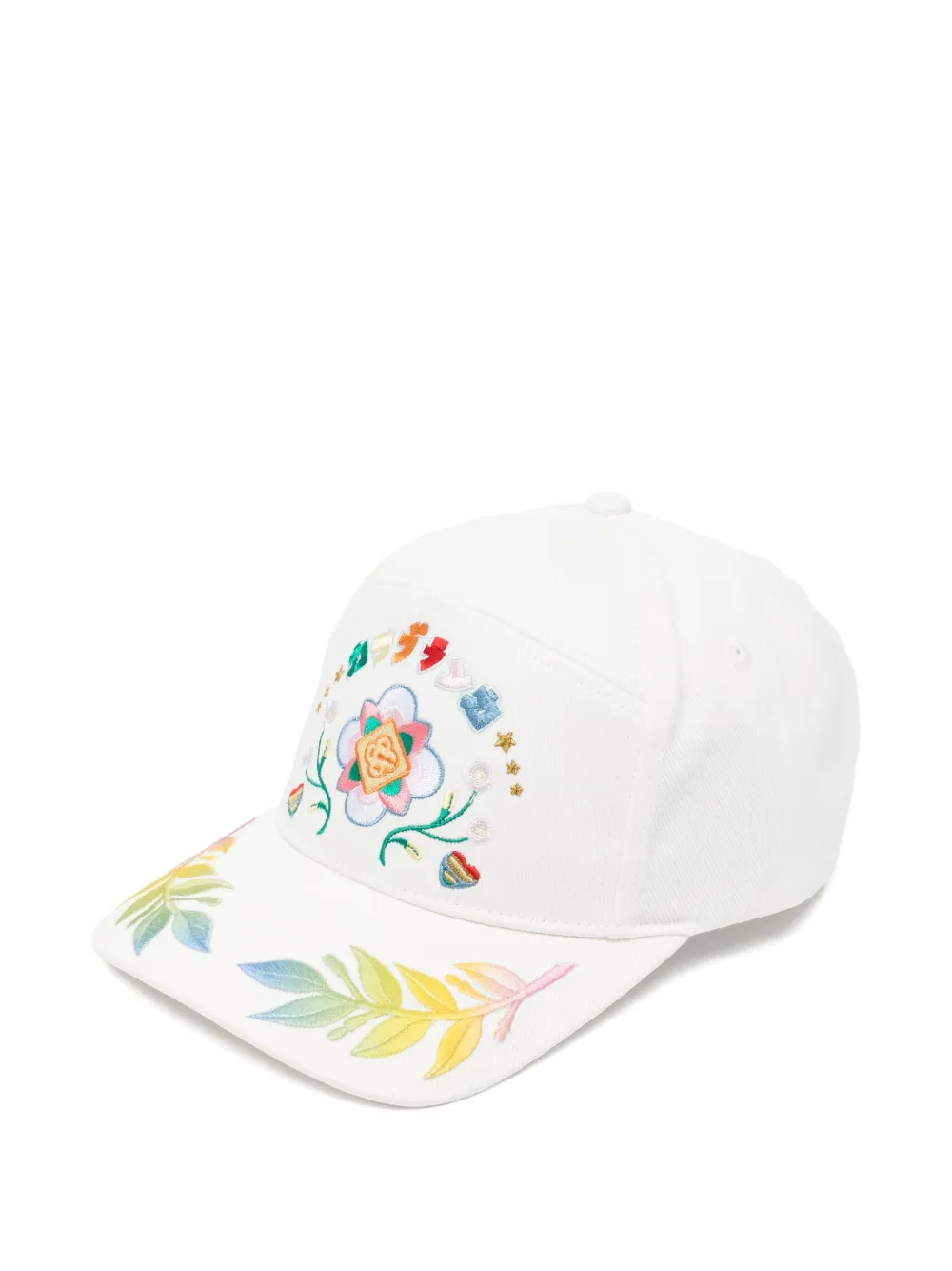 Casablanca Laurel Embroidered Cap In White