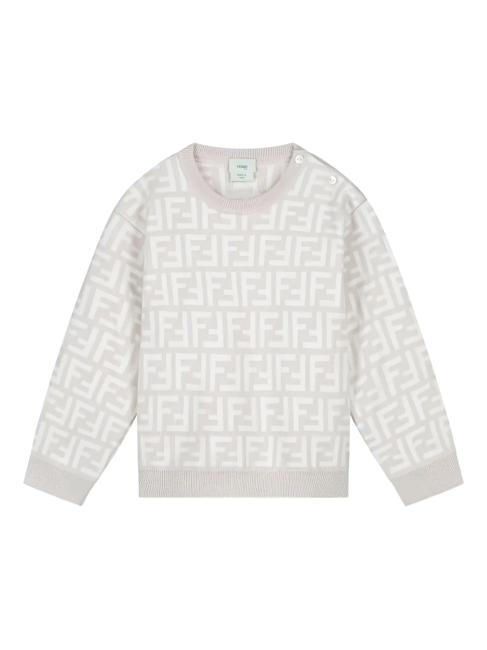 Fendi Kids logo-pattern knitted top - Toni neutri