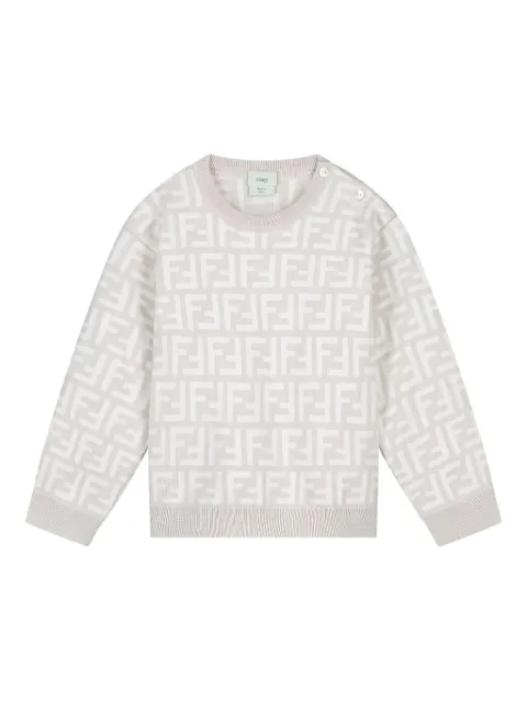 Fendi Kids logo-pattern knitted top