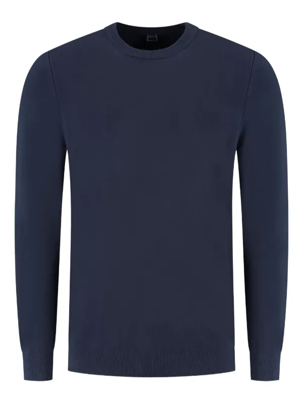 【美品クリーニング済】FEDELI ITALY リブ編みクルーネックセーター44 Fedeli クルーネック セーター | ブルー | FARFETCH JP