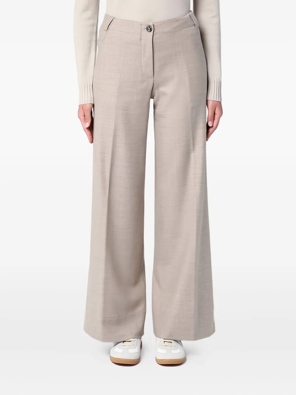 QUELLEDUE Hose mit Bügelfalten - Nude