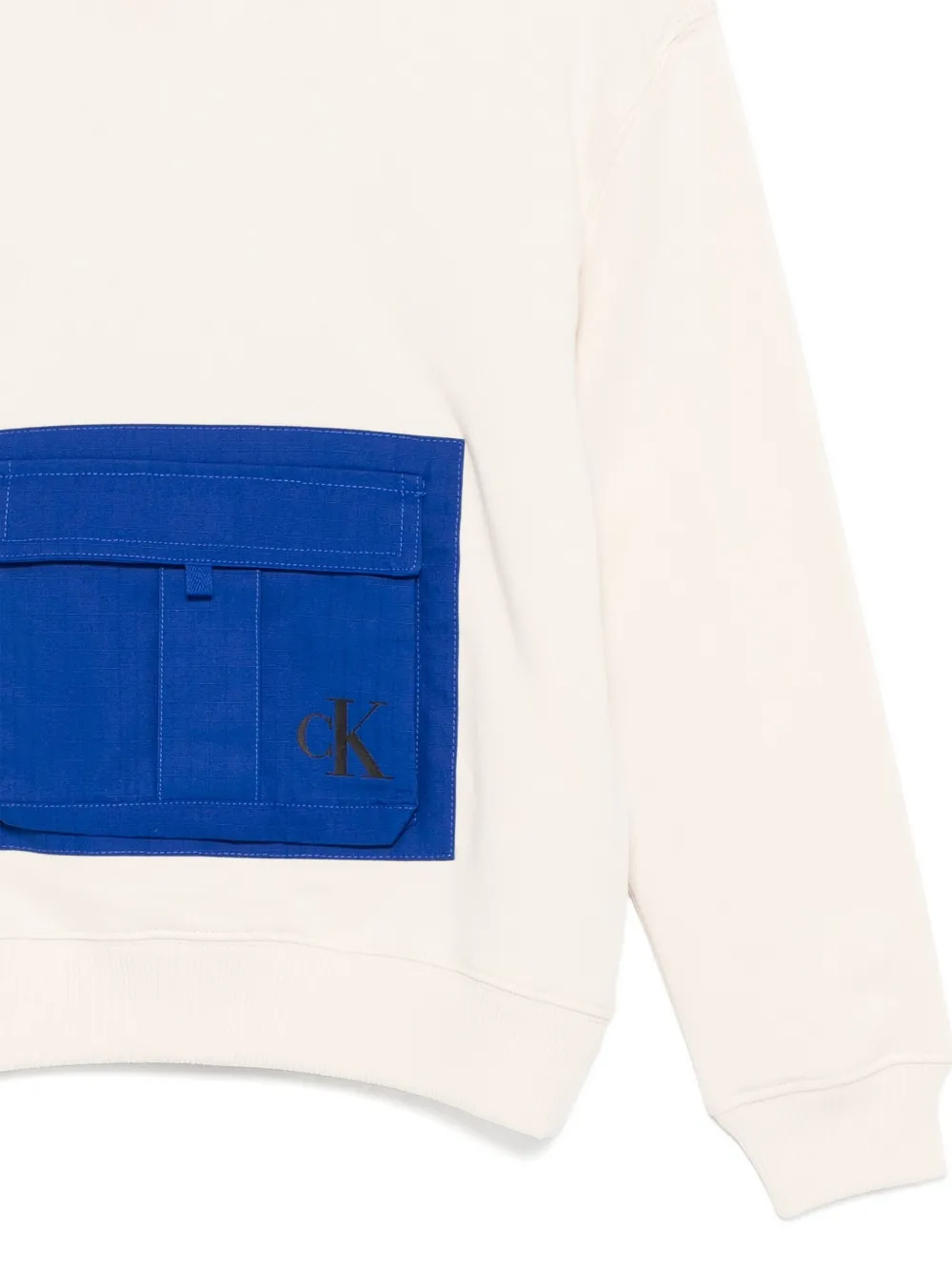 Calvin Klein Kids Hoodie met opgestikte zak Beige