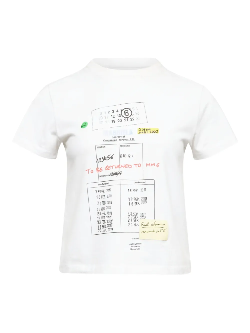 MM6 Maison Margiela T-shirt girocollo con grafica - Bianco