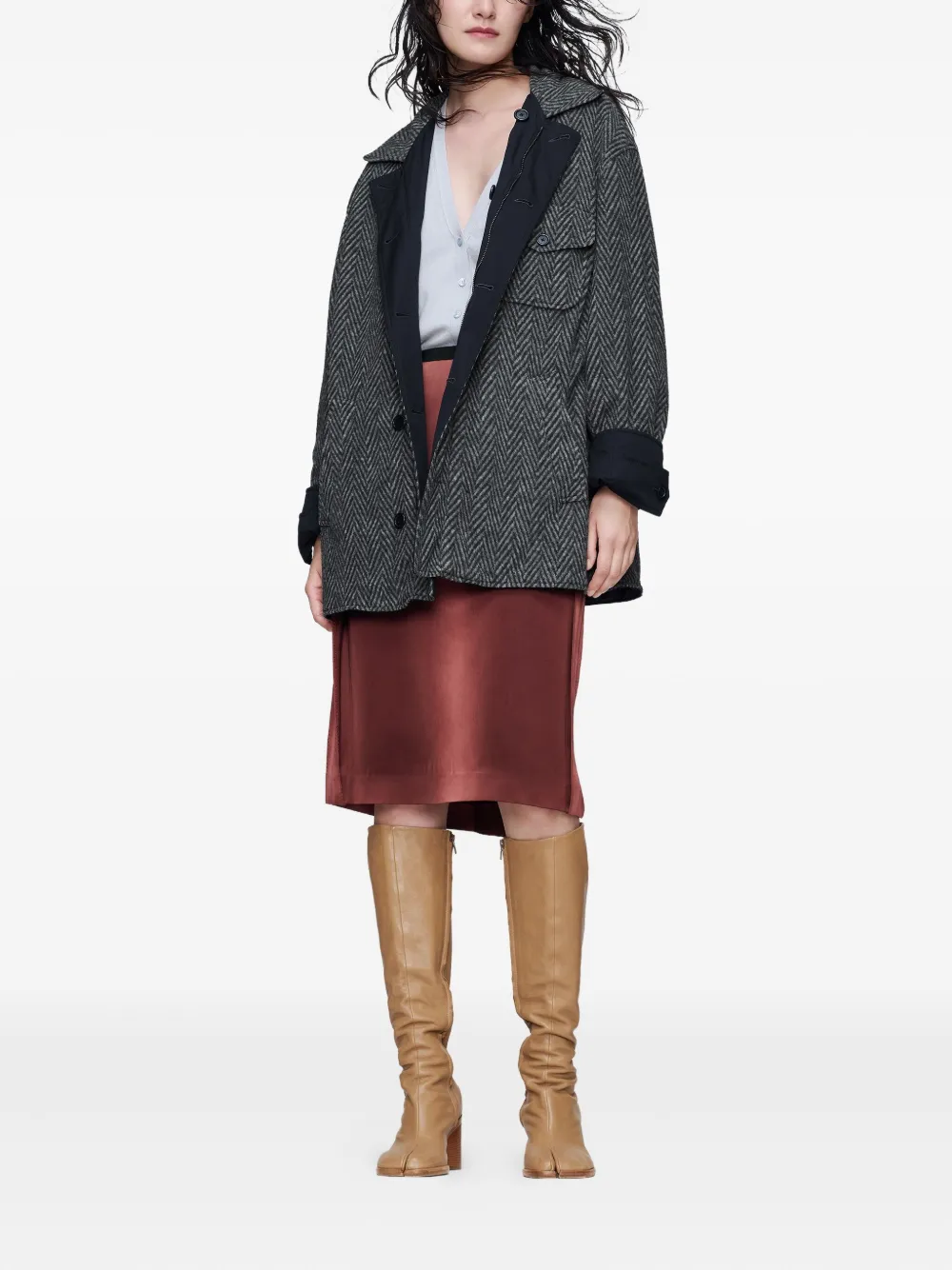  Maison Margiela Reversible Herringbone Jacket - Black 