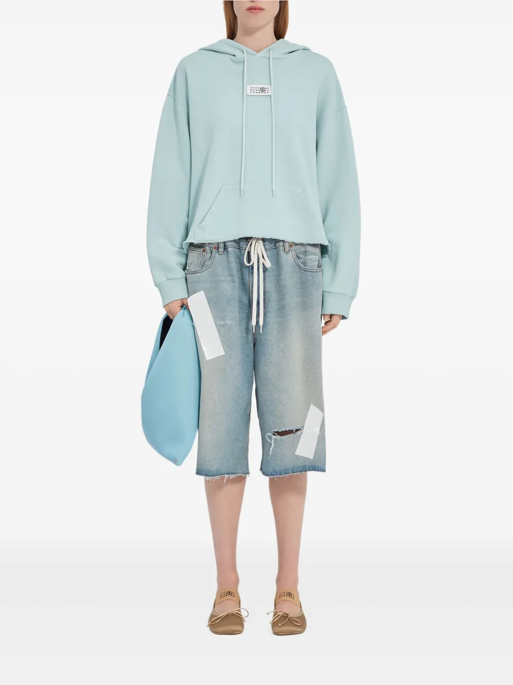 raw-hem Hoodie