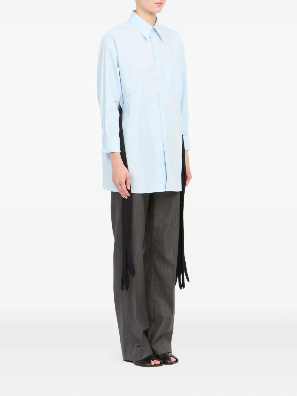 MM6 Maison Margiela Blouse met gestrikt detail en lange mouwen Blauw