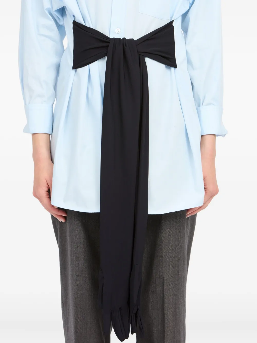 MM6 Maison Margiela Blouse met gestrikt detail en lange mouwen Blauw