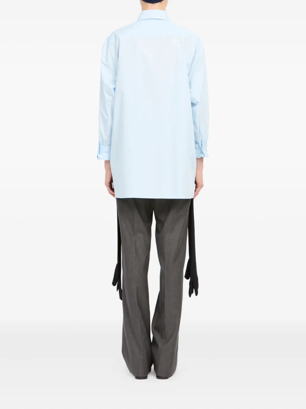 MM6 Maison Margiela Blouse met gestrikt detail en lange mouwen Blauw