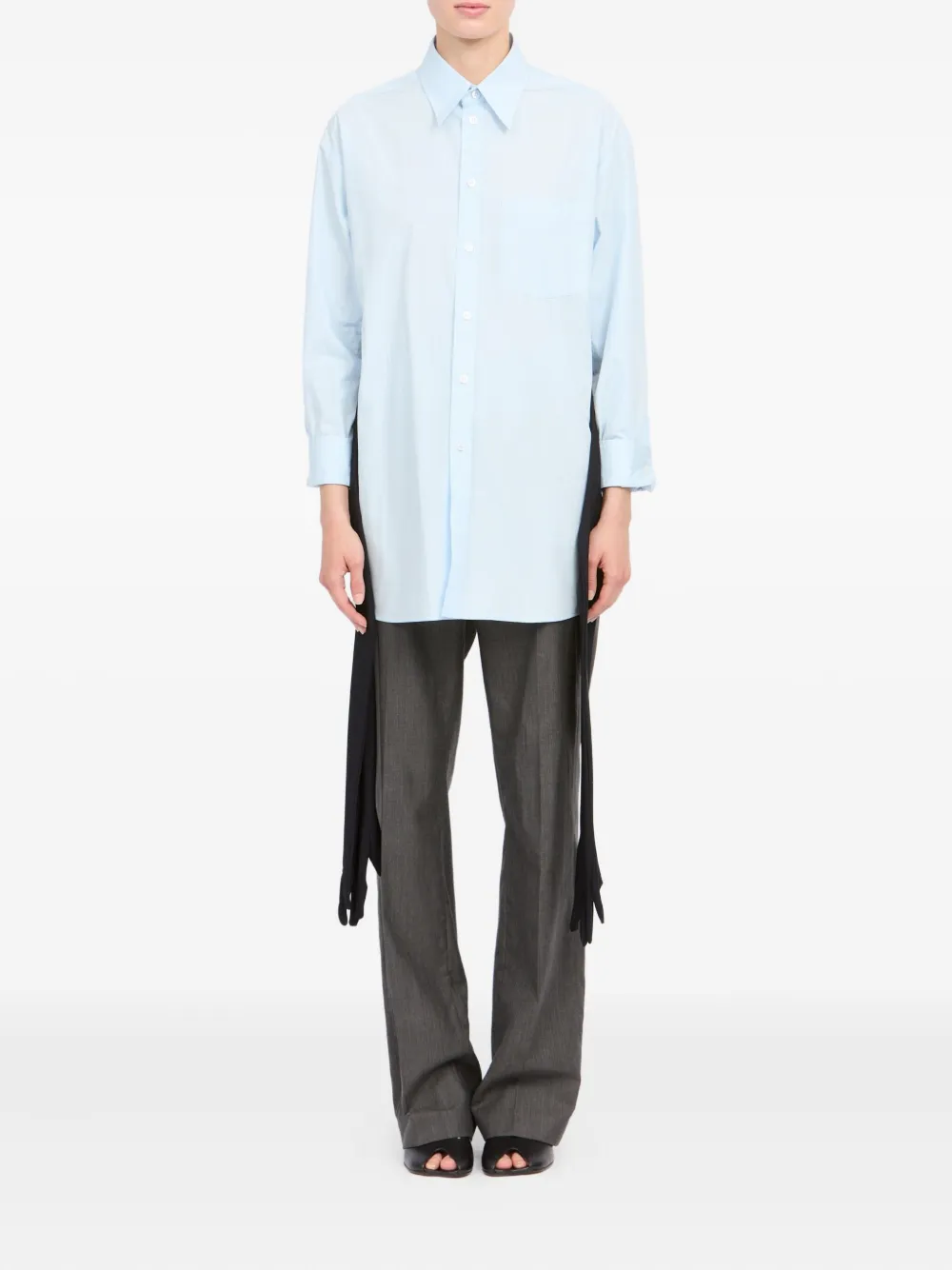 MM6 Maison Margiela Blouse met gestrikt detail en lange mouwen - Blauw