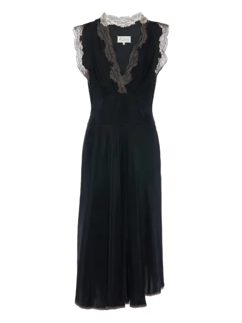 Maison Margiela vestido midi con ribete de encaje