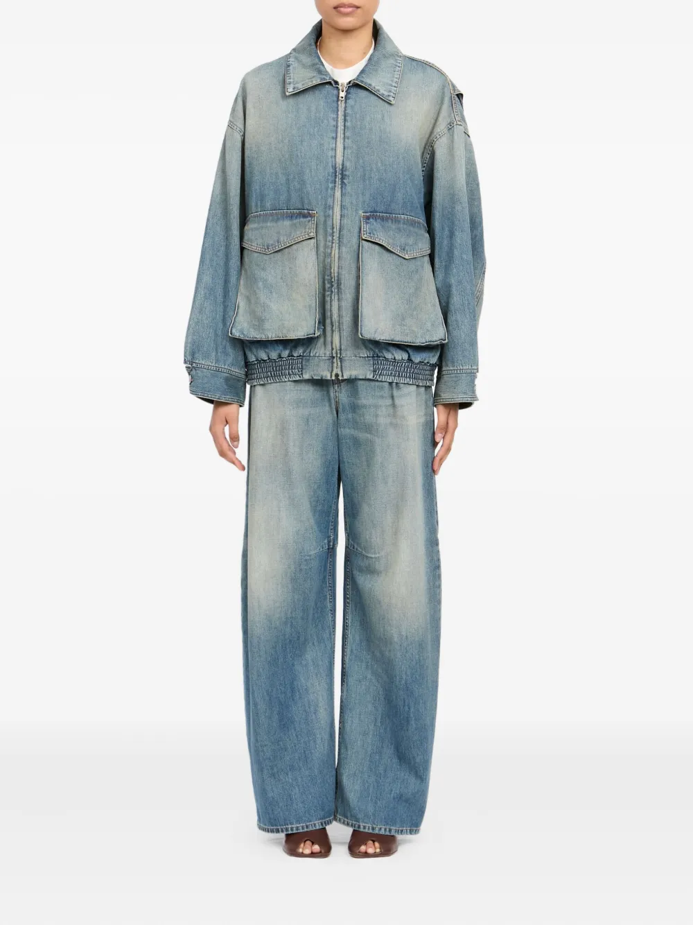 MM6 Maison Margiela ポケット ジップ デニムジャケット | ブルー