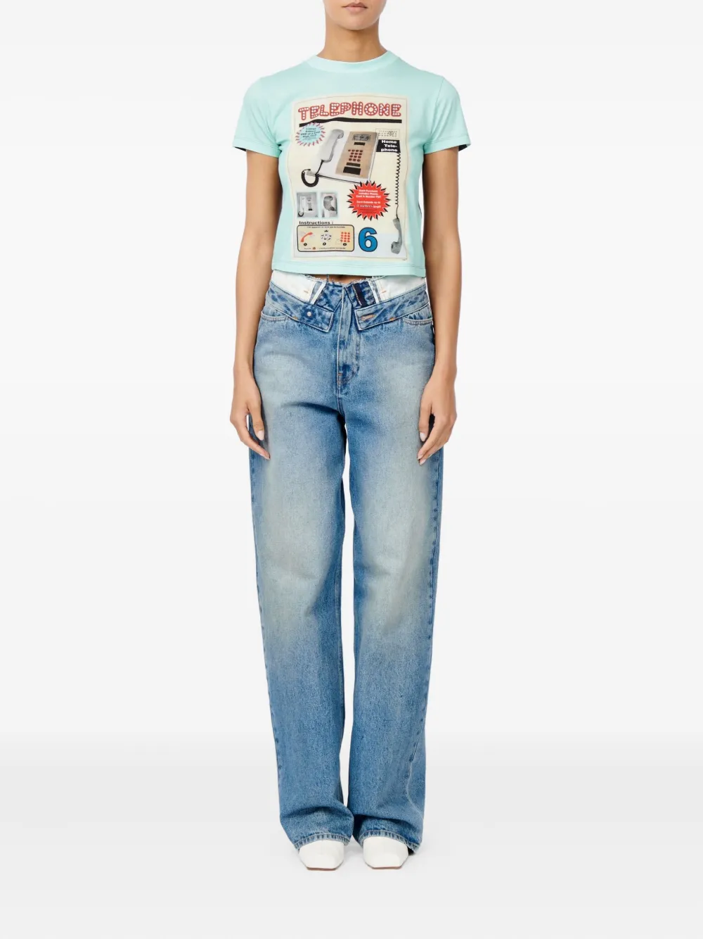  Mm6 Maison Margiela Roundneck Graphic Sweatshirt - Blue 
