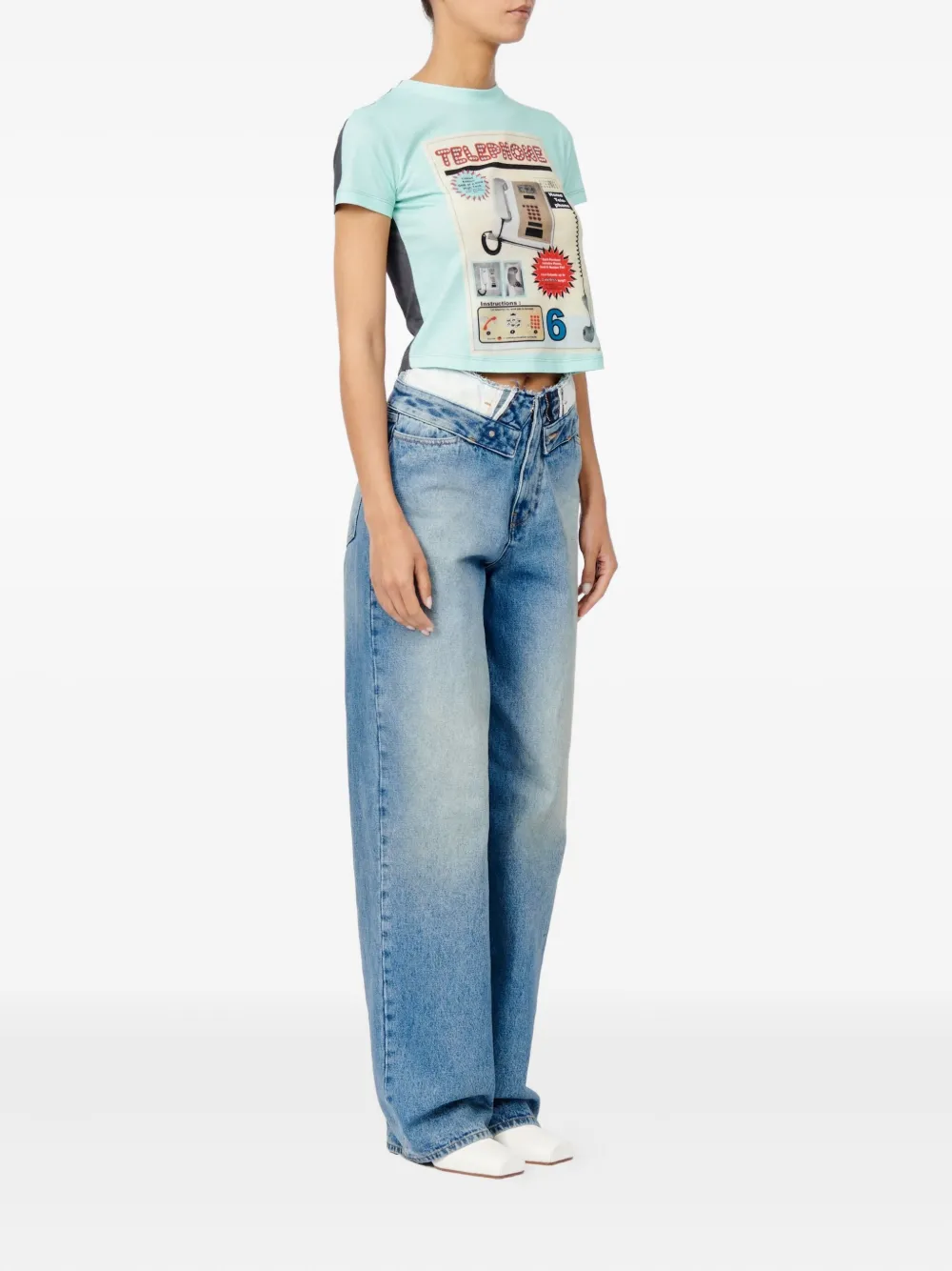  Mm6 Maison Margiela Roundneck Graphic Sweatshirt - Blue 