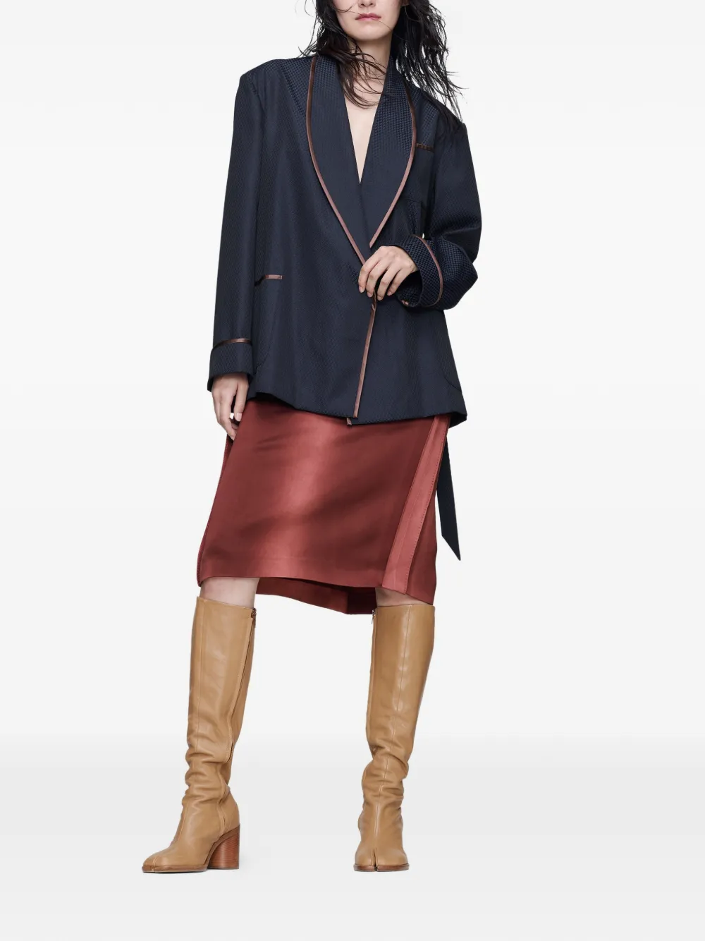  Maison Margiela Belted Blazer - Blue 