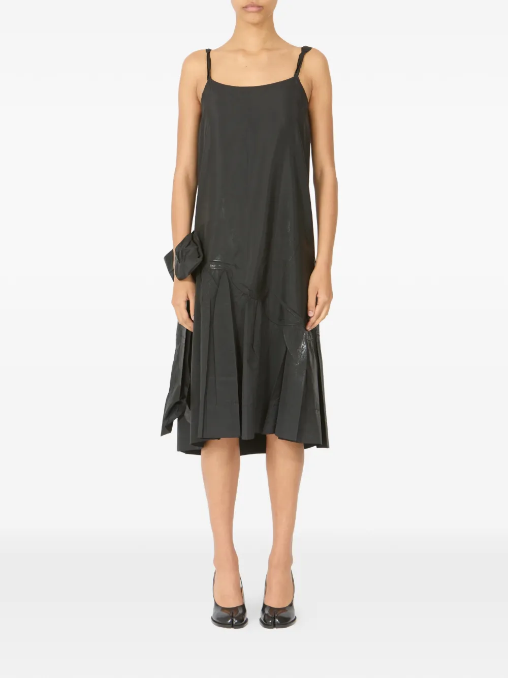 Maison Margiela bow-detail strap midi dress - Zwart