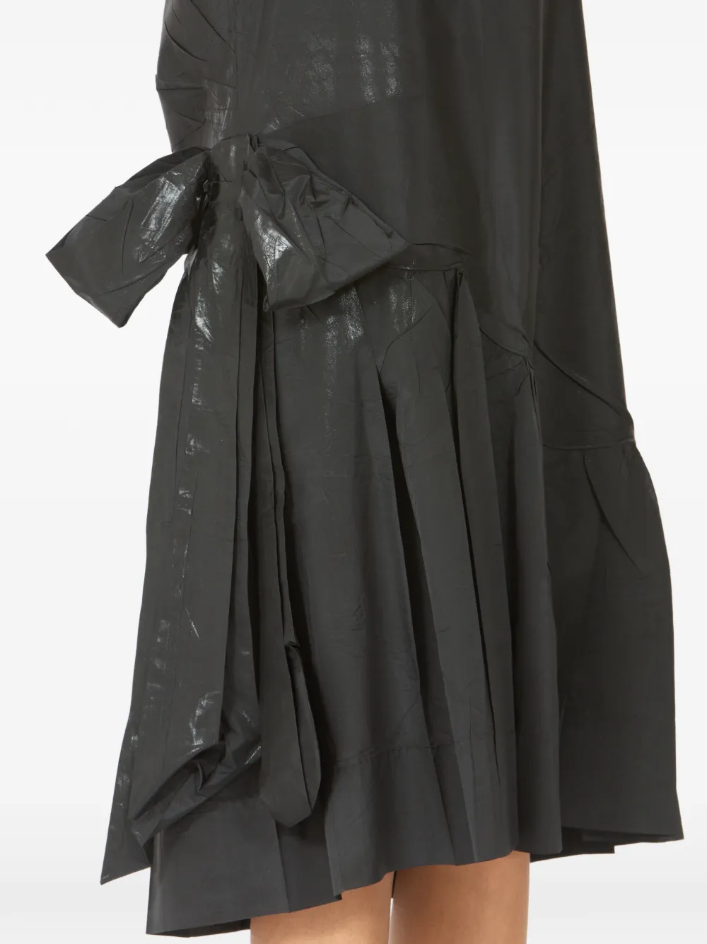 Maison Margiela Midi-jurk met strikdetail en bandje Zwart