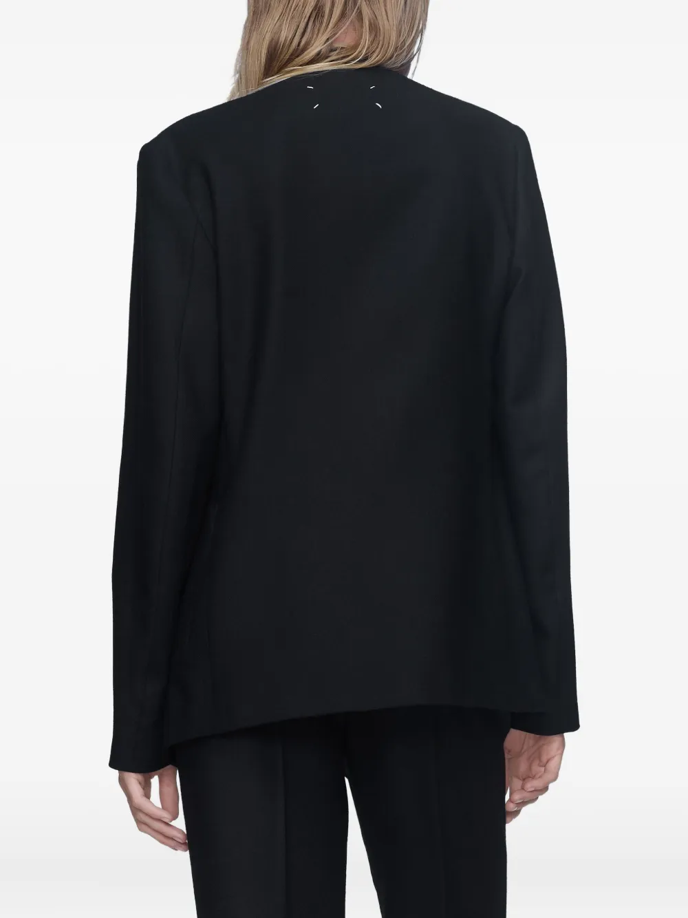 Maison Margiela Blazer met open voorkant en stiksels Zwart