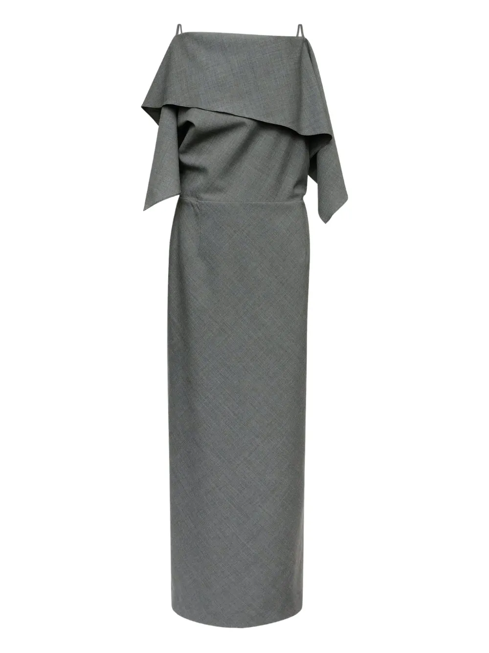 Mm6 Maison Margiela Ruffled Maxi Dress In Gray