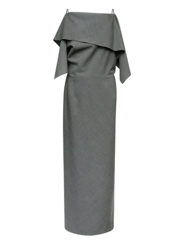 MM6 Maison Margiela Folded Wool Dress in Grey