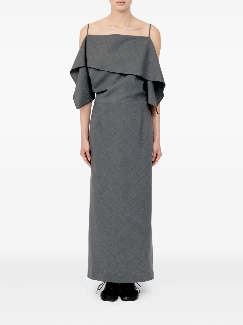 MM6 Maison Margiela Maxi-jurk met ruches - Grijs