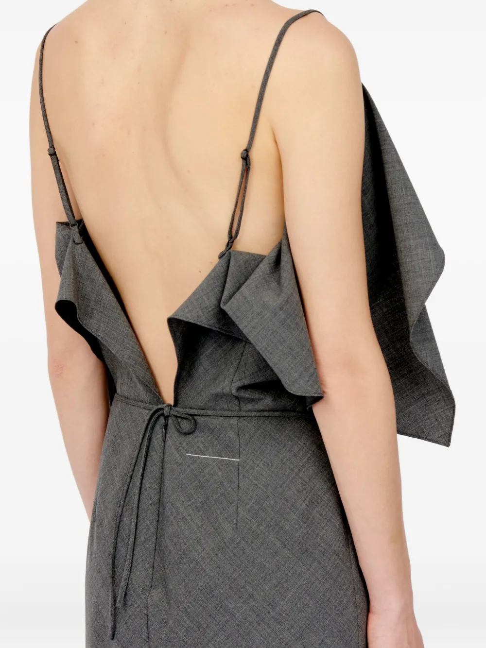 Mm6 Maison Margiela Ruffled Maxi Dress In Gray