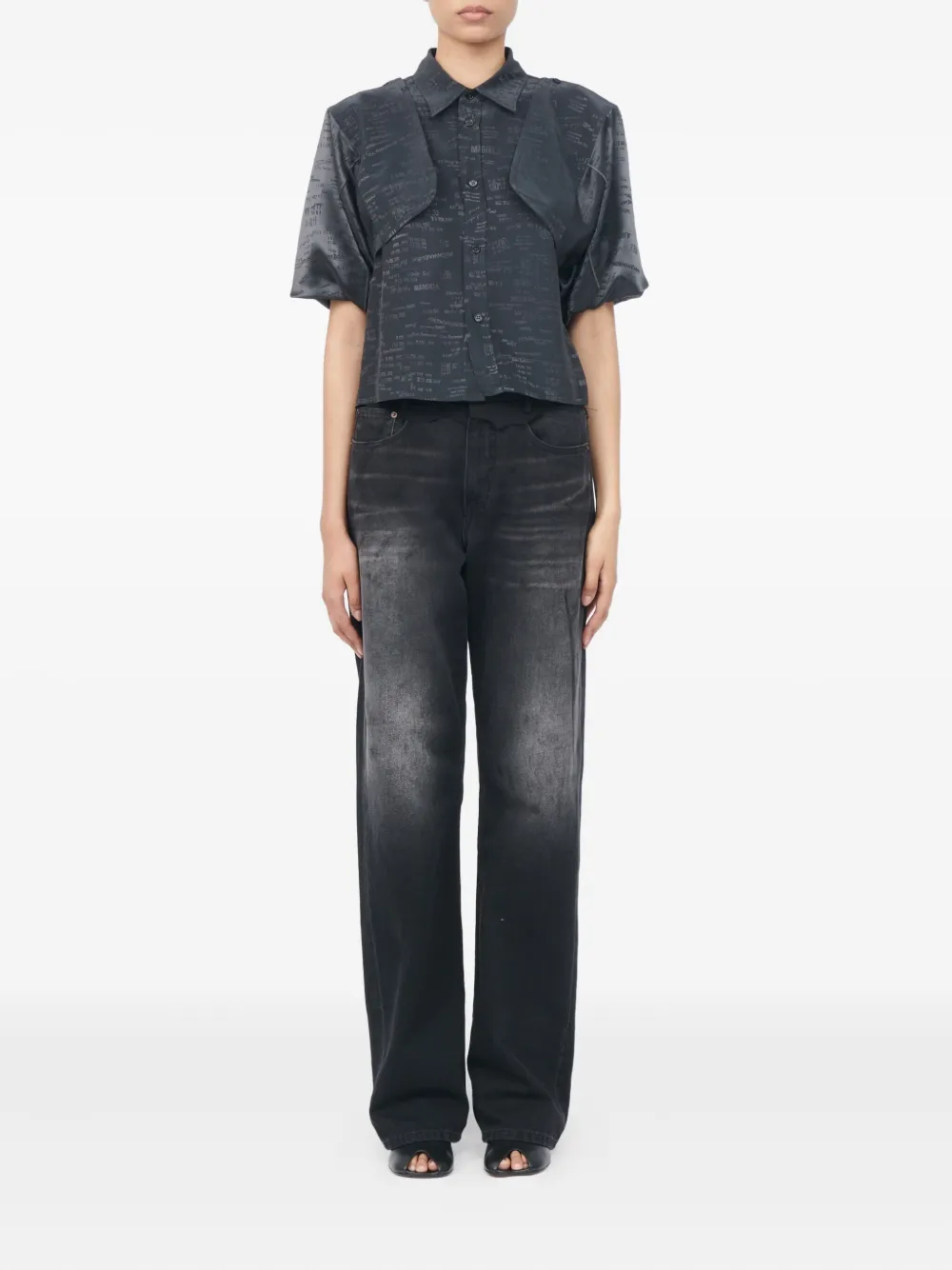 MM6 Maison Margiela Gelaagde blouse met korte mouwen - Zwart