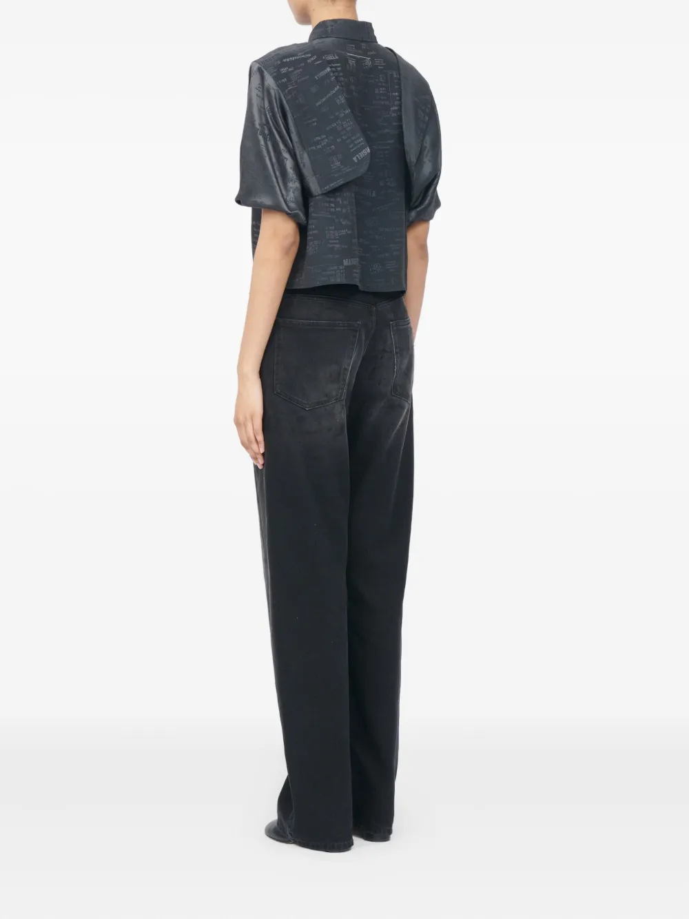 Mm6 Maison Margiela Overlay Short-sleeve Shirt In Blue