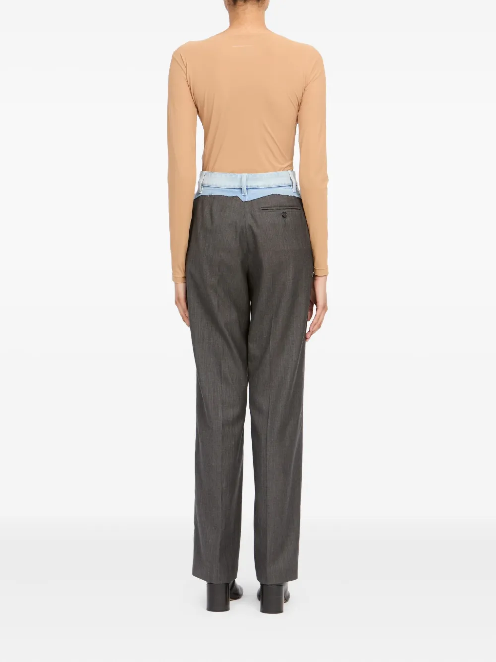  Mm6 Maison Margiela Denim Panel Trousers - Grey 