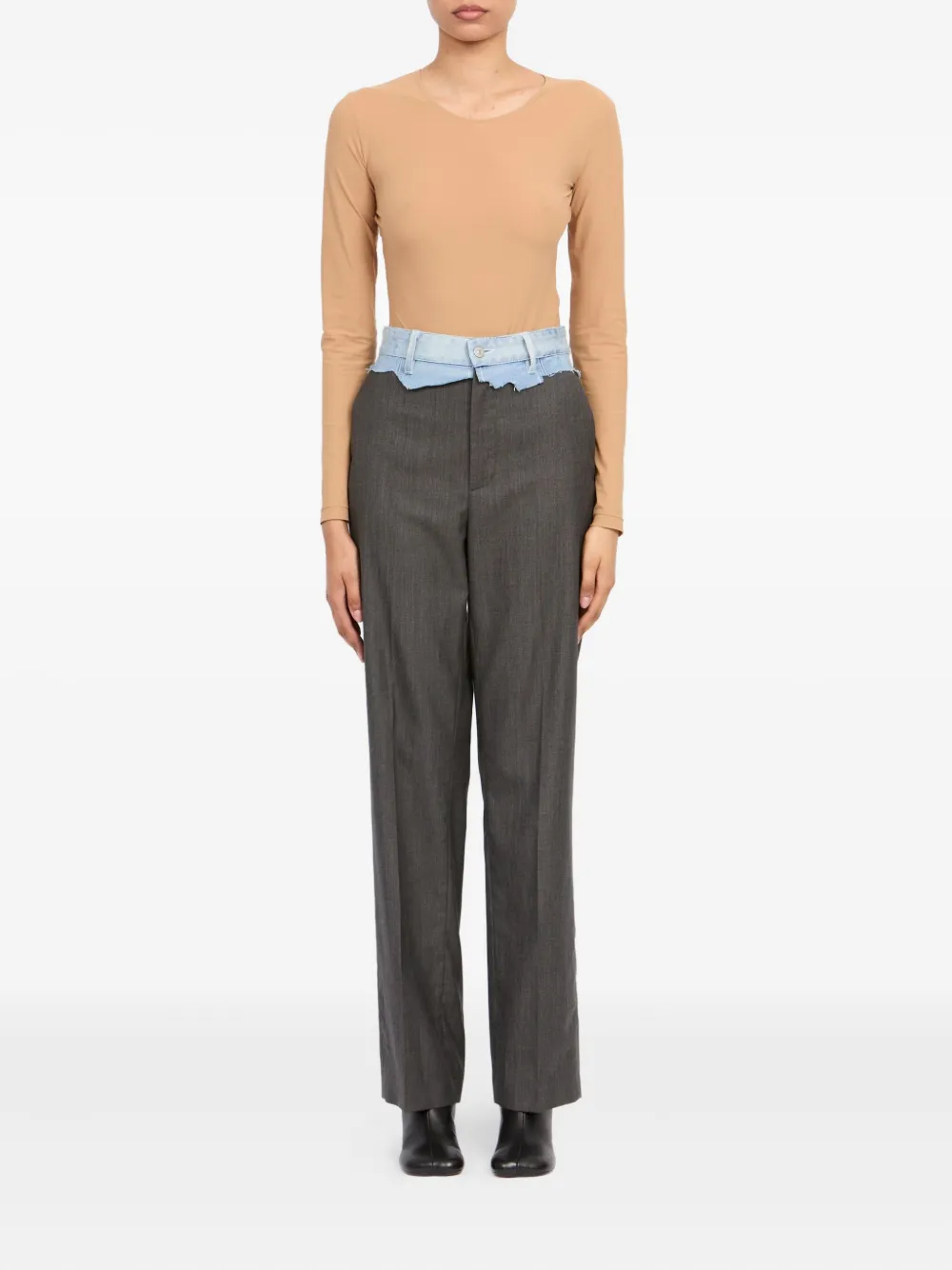  Mm6 Maison Margiela Denim Panel Trousers - Grey 