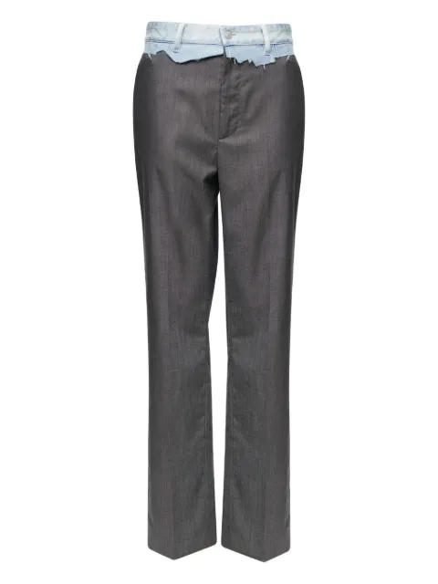 MM6 Maison Margiela pantalones con paneles de mezclilla