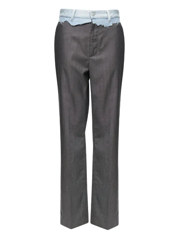 MM6 Maison Margiela Denim Panel Trousers in Grey