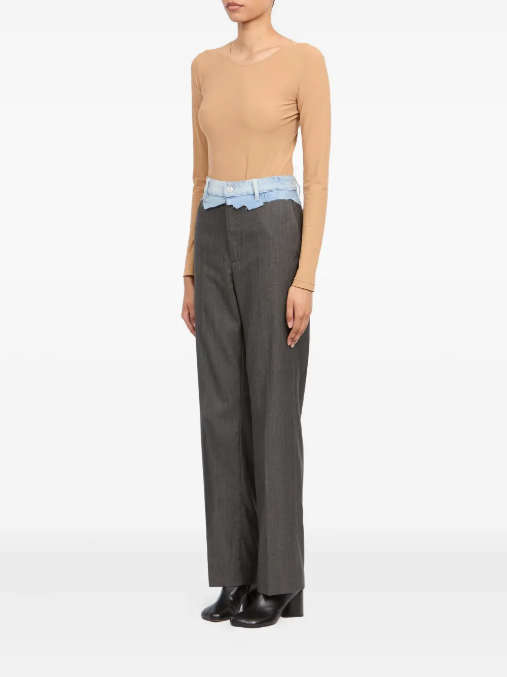 MM6 Maison Margiela Broek met denim vlak Grijs