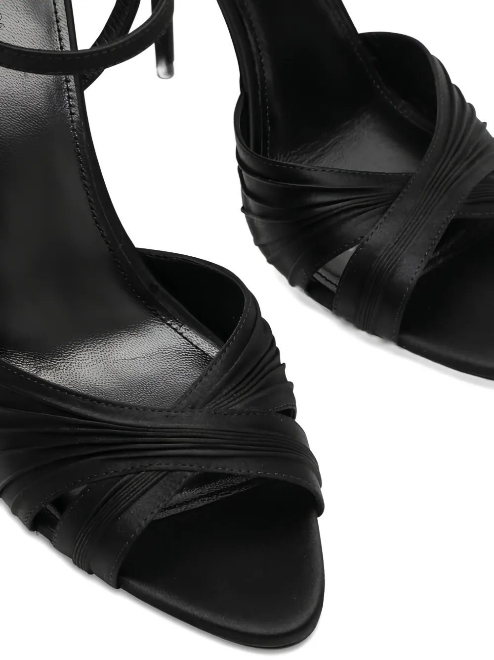 Balenciaga Plissé Dynas Heeled Sandal In Black