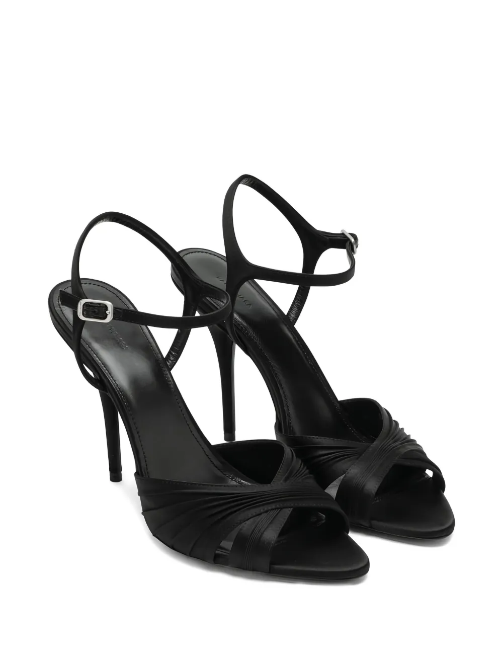 Balenciaga Plissé Dynas Heeled Sandal In Black