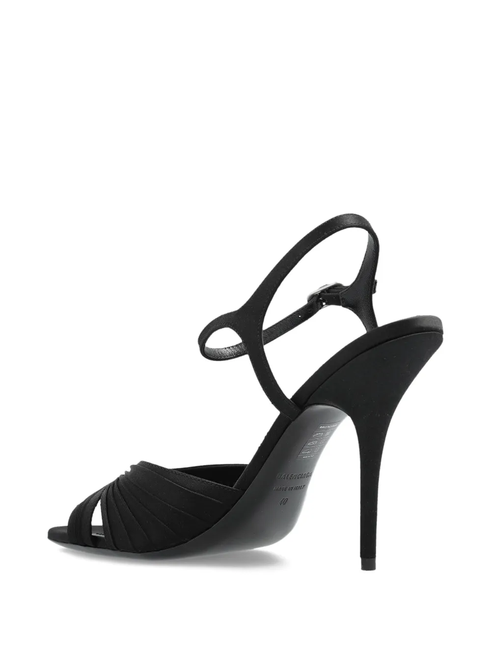 Balenciaga Plissé Dynas heeled sandal Zwart