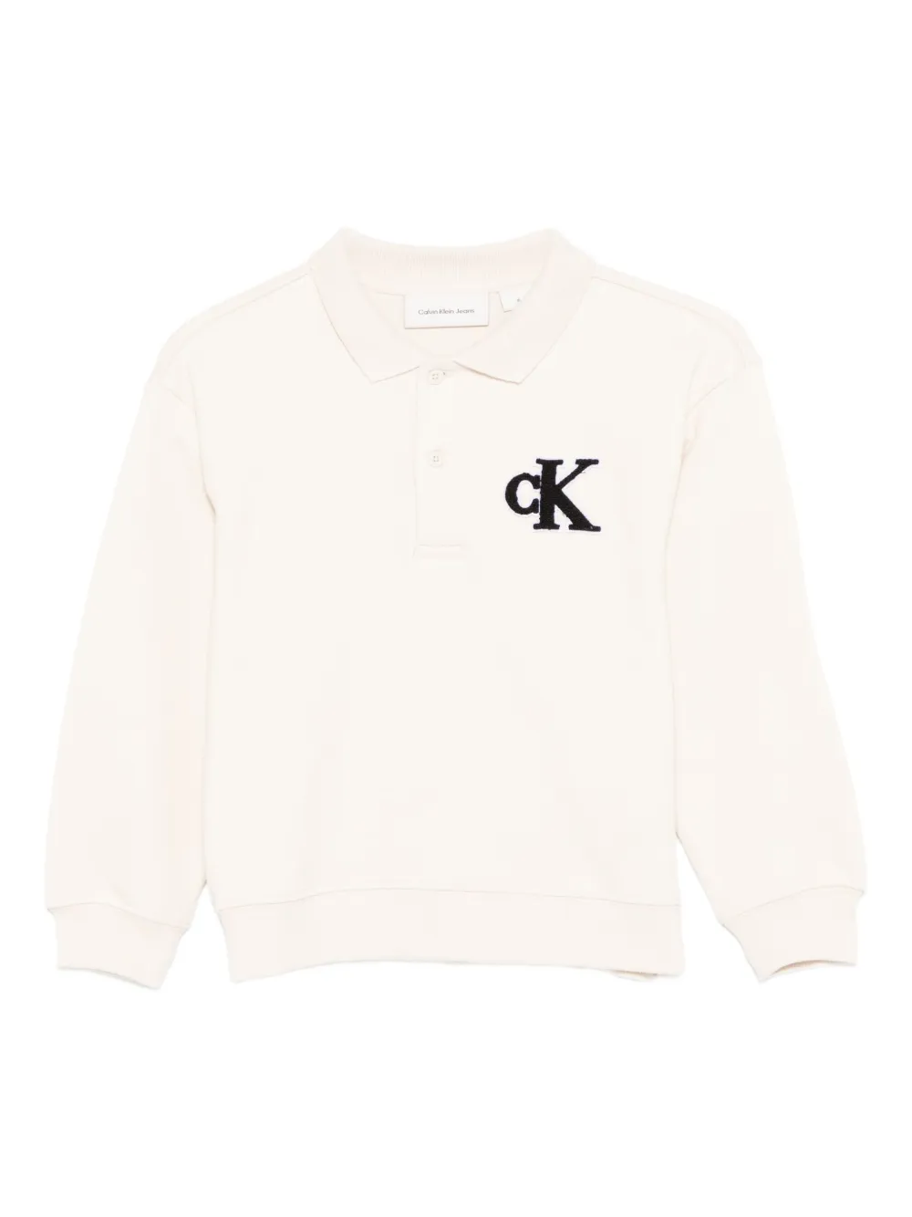 Calvin Klein Kids logo-patch polo shirt - Toni neutri