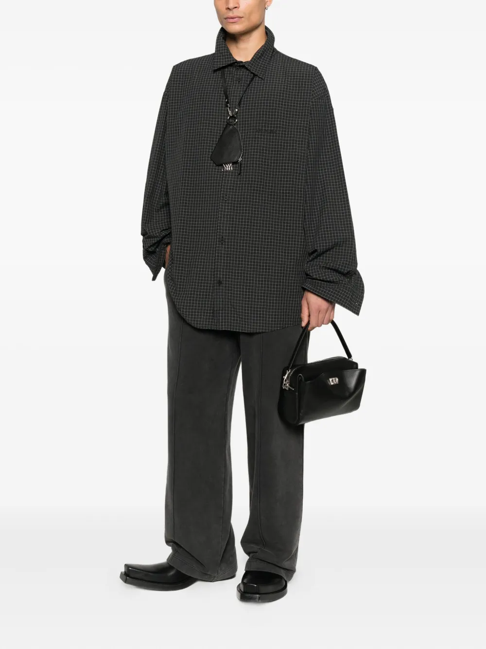 Balenciaga Geruit overhemd - Grijs