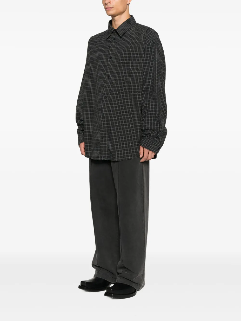 Balenciaga Geruit overhemd Grijs