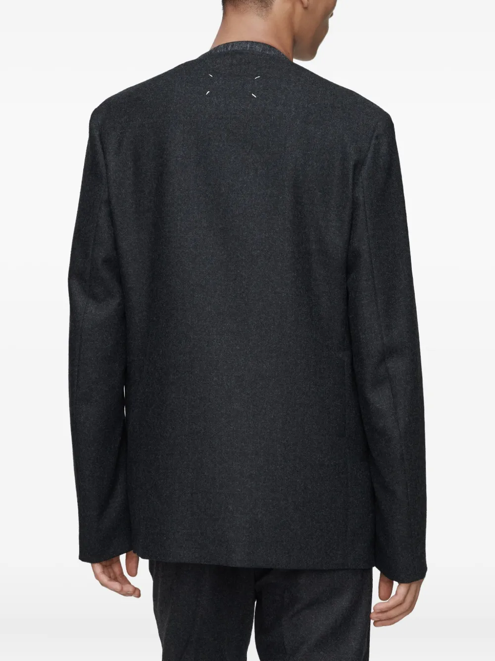Maison Margiela Kraagloze blazer met stiksels Grijs