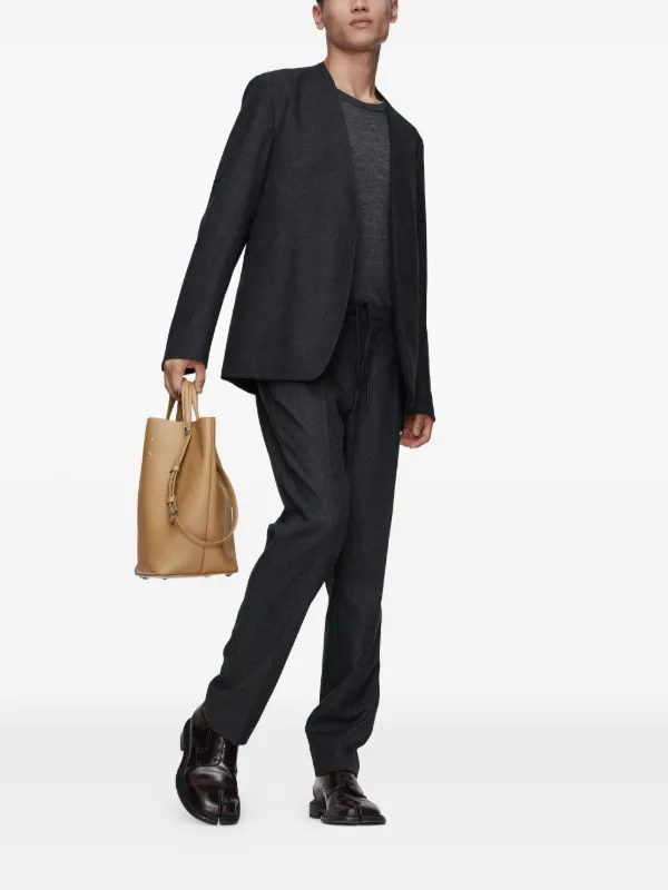 【美品】Maison Margiela 10 ノーカラージャケット グレー 48 Maison Margiela ノーカラージャケット | グレー | FARFETCH JP