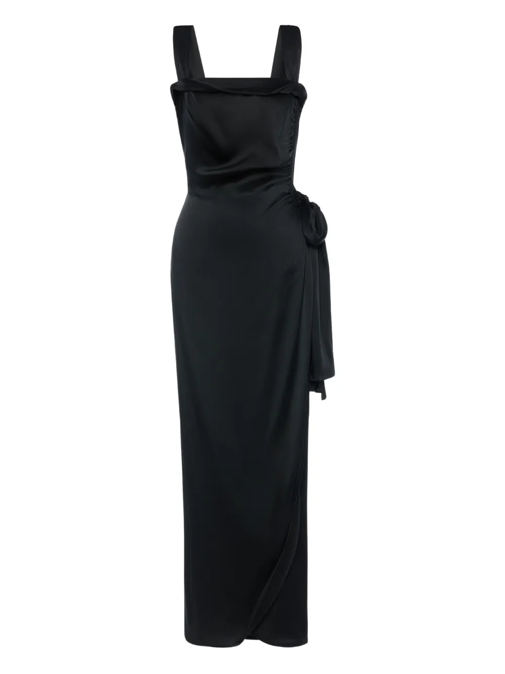 Maison Margiela bow-detail asymmetric gown - Nero