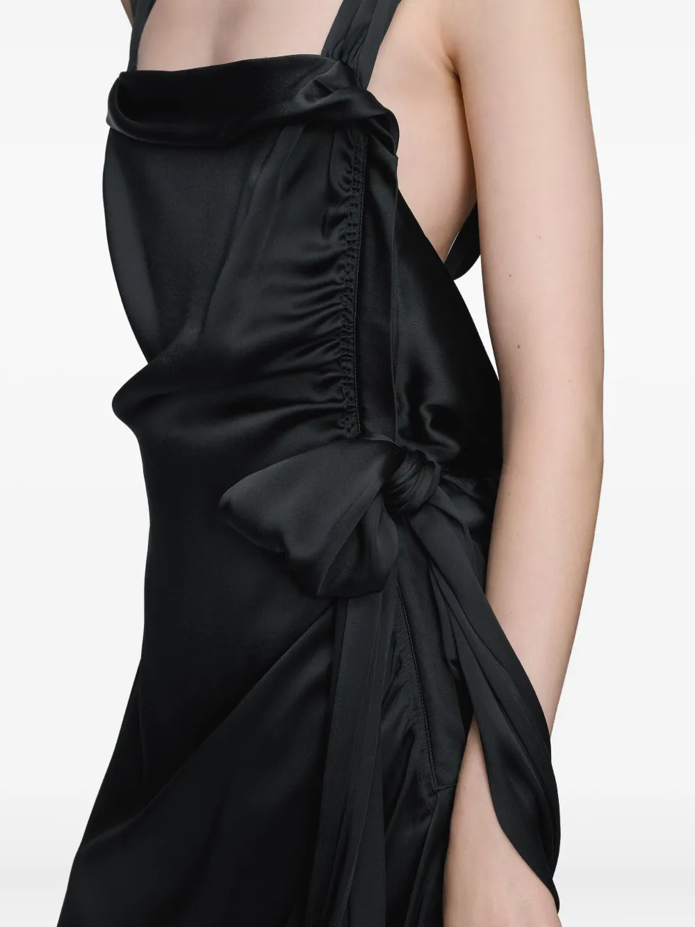 Maison Margiela Bow-detail Asymmetric Gown In Black