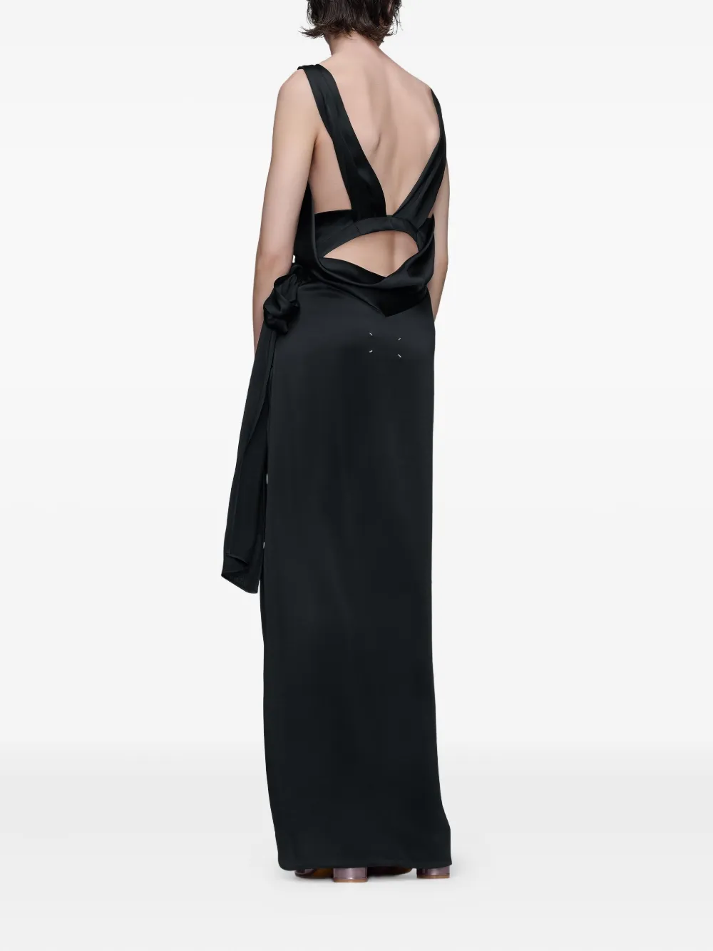 Maison Margiela Bow-detail Asymmetric Gown In Black