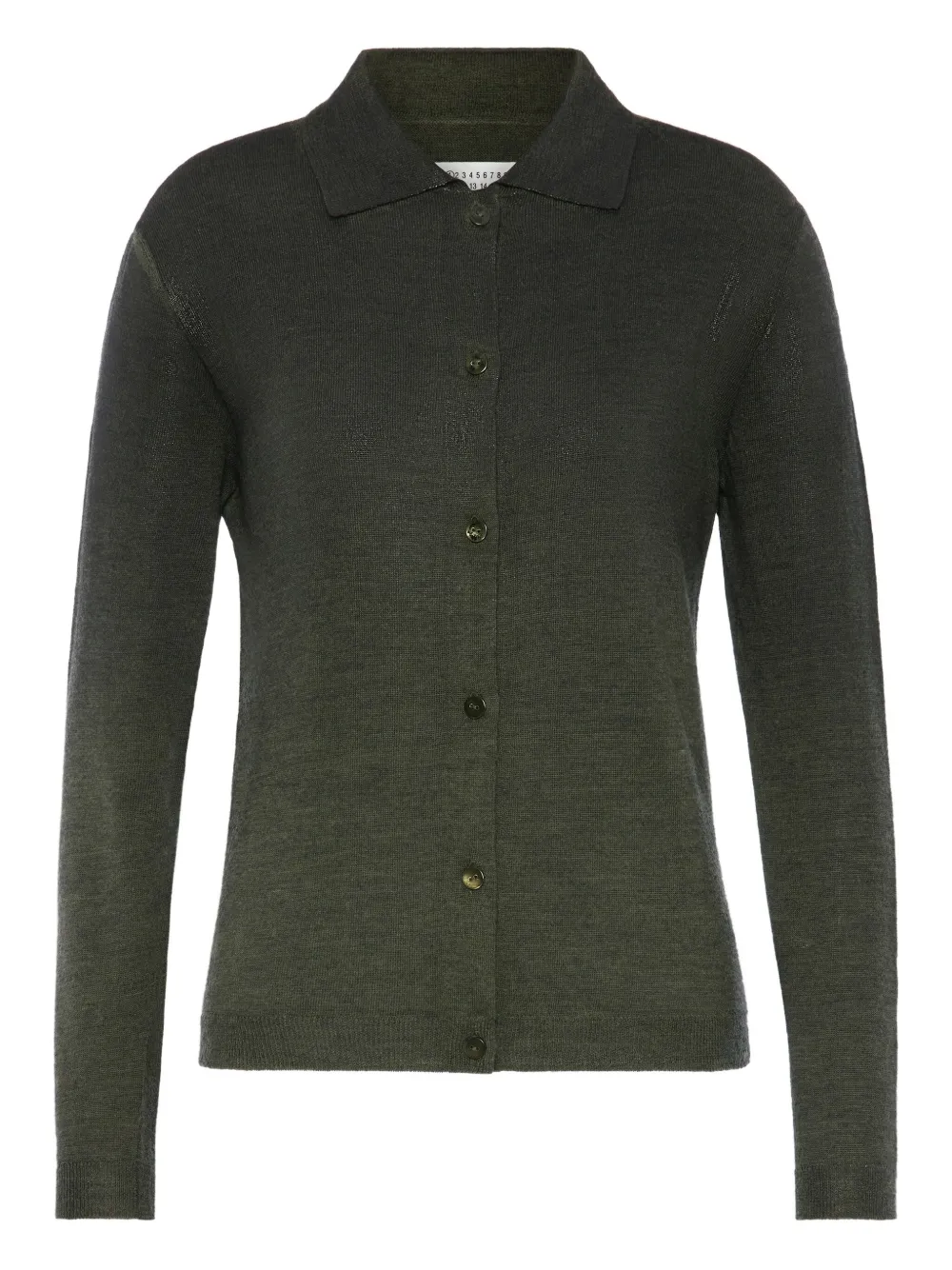 Maison Margiela Gradient-effect Spread-collar Cardigan In Green