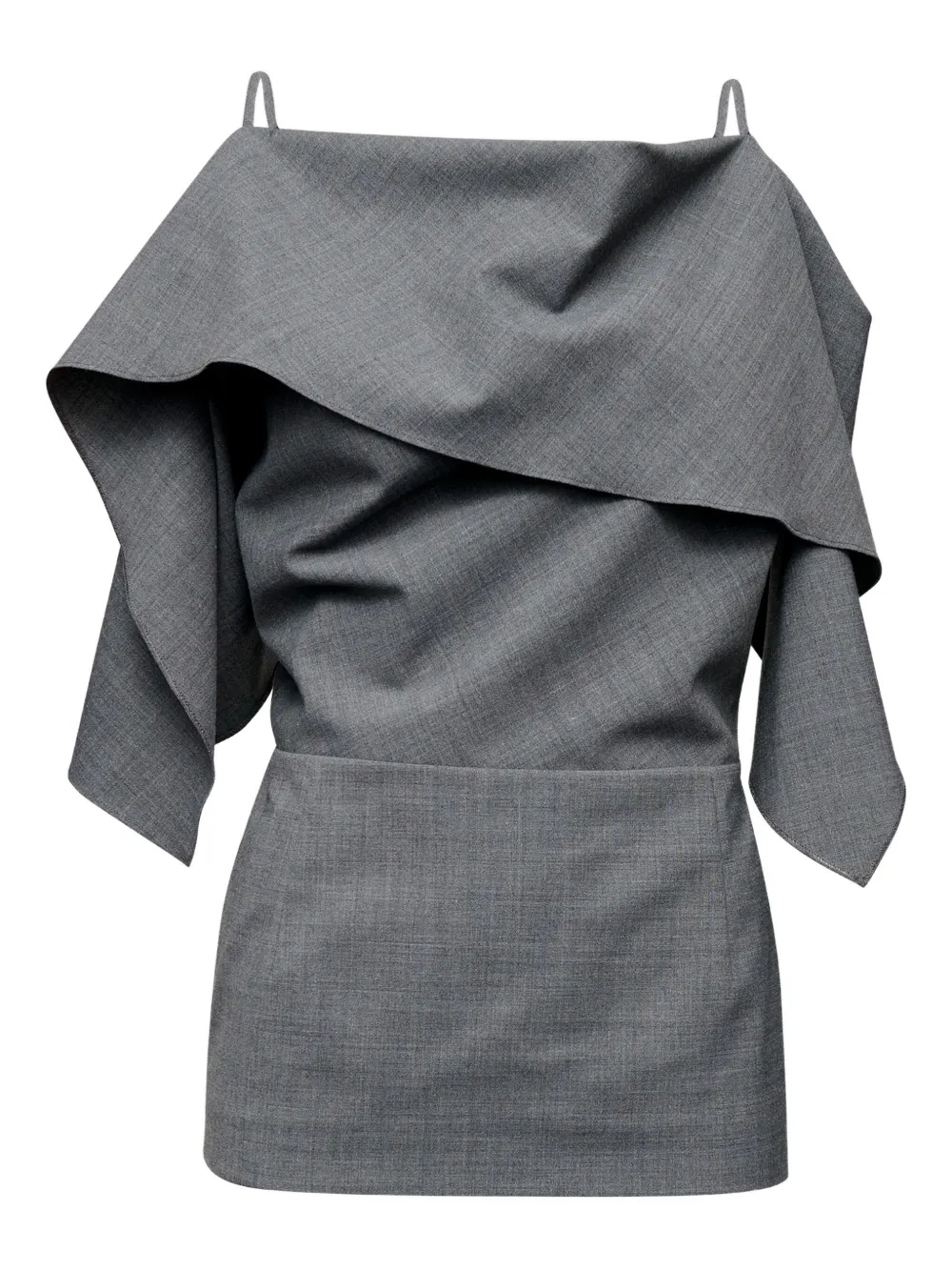 MM6 Maison Margiela Top con ruches - Grigio